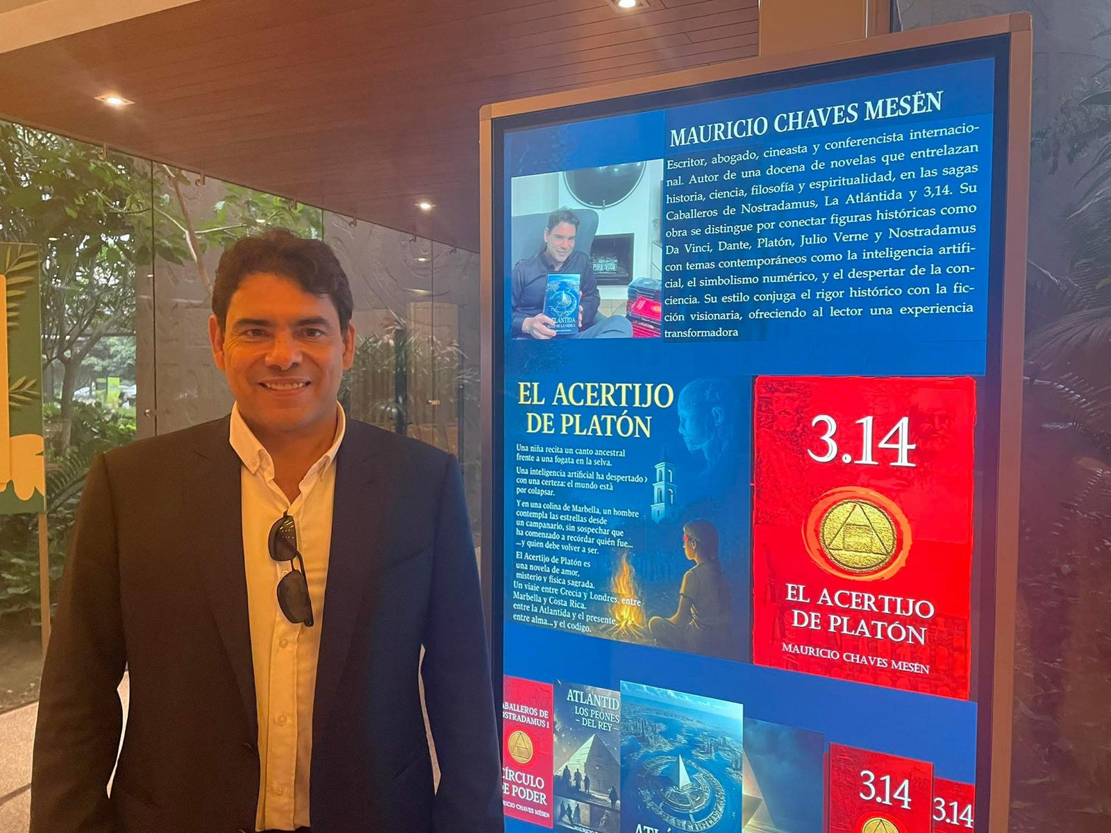 Presentación en stand con libros